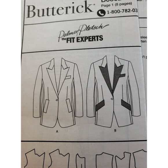 Misses Jacket Sewing Pattern Butterick B6862, Classic Blazer Structured Coat - Picture 2 of 5